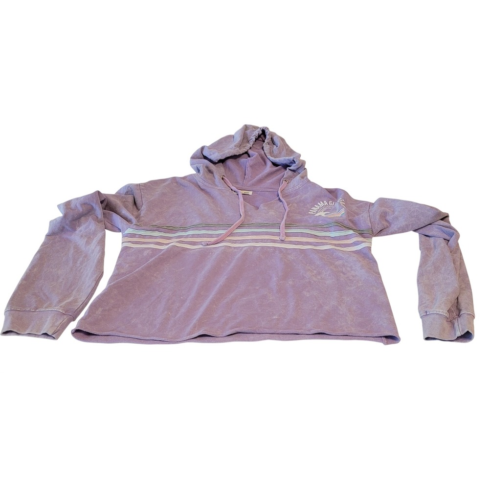 bloom + POP Panama City Beach Florida Hoodie Womens Medium Purple Cropped Retro